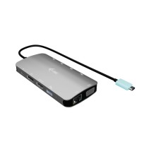 i-tec USB-C Metal Nano 3x Display (DP, HDMI a VGA) Docking Station, Power Delivery 100W