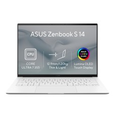 ASUS Zenbook S14 OLED/UX5406AA-OLED465XZ/U7-355/14"/2880x1800/T/32GB/1TB/Intel int/W11P/White/2R