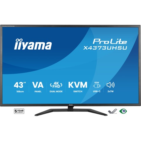 iiyama ProLite/X4373UHSU-B2/42,5"/VA/4K UHD/60Hz/3ms/Čierna/3R