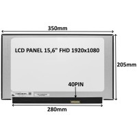 LCD PANEL 15,6" FHD 1920x1080 40PIN MATNÝ IPS 144HZ / BEZ ÚCHYTOV