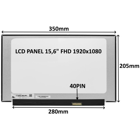 LCD PANEL 15,6" FHD 1920x1080 40PIN MATNÝ IPS 144HZ / BEZ ÚCHYTOV